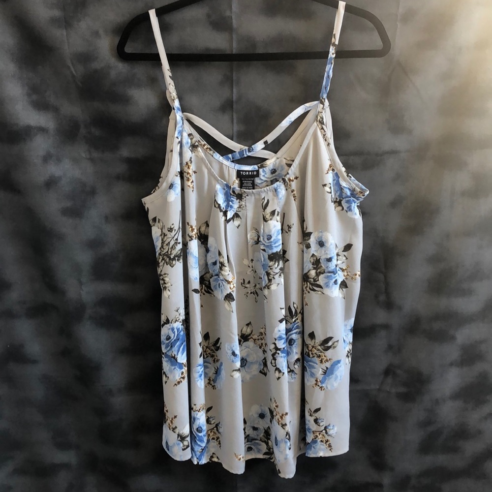 Grey/blue floral cami